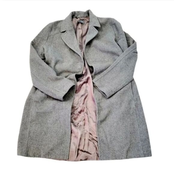 Mango MNG Wool Double Breasted Magnetic Closure Pea Coat in Gray Size M - Picture 8 of 12